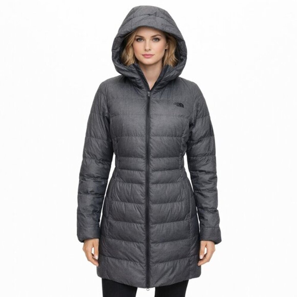 The North Face Gotham II Down Parka Jacket‎ Women’s Size Small Grey Heather Zip